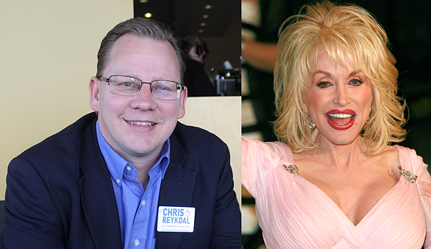 Washington state Superintendent of Public Instruction Chris Reykdal (left) says the state is partnering with Dolly Parton's (right) Imagination Library program to help Washington students improve their reading skills.