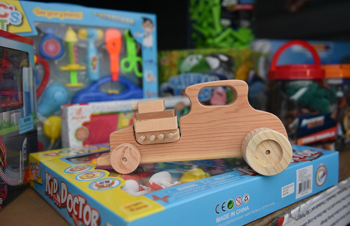 Donated toys await distribution in December. (Julie Engler/Whitefish Pilot)