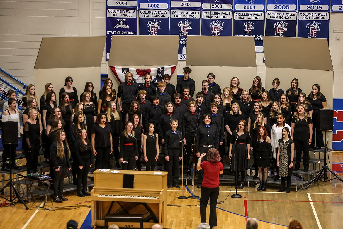The High School Choir performs at the Veteran's Day Assembly. (JP Edge photo)