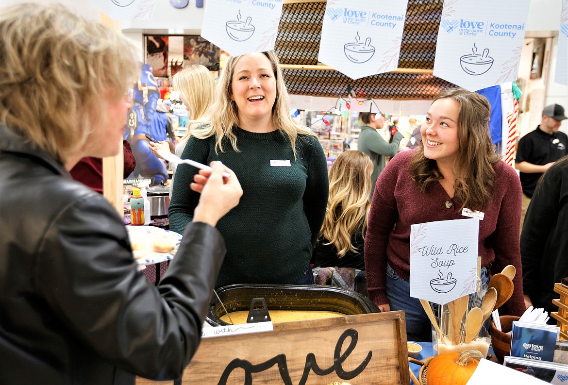 Amy Hilliker and daughter Kaylie Hilliker share a laugh during the 2022 Souport the End of Homelessness event at the Silver Lake Mall.