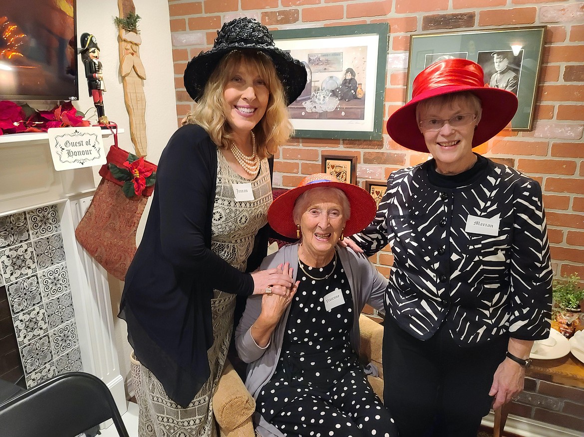 Jenean Hill (left) is pictured with Vivienne Montague (seated) and Marian Cartee, who co-hosted the tea held Oct. 29 in the Hill House English Tea Room. (photo provided)