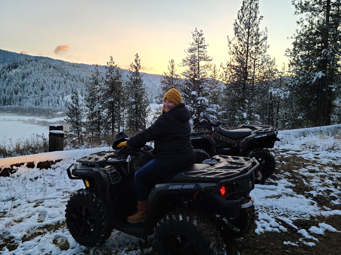 Shauneen Terrell rides up high in Wolf Lodge for a sunset view!