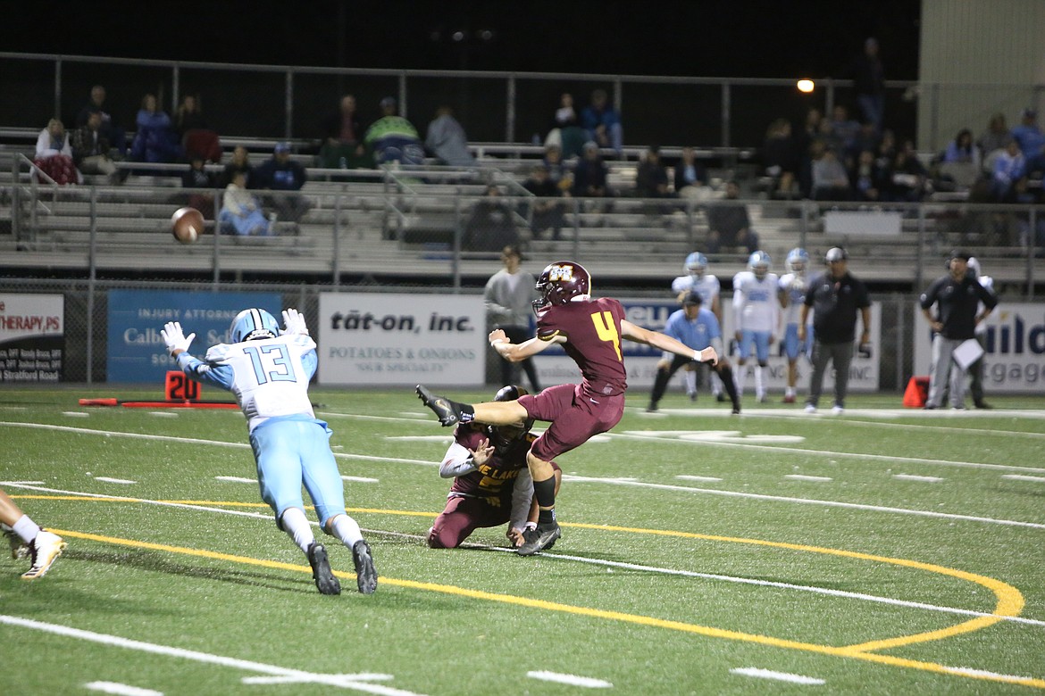 Moses Lake senior kicker Iden Bone was named to the Week 10 WIAA Athlete of the Week list on Thursday. Against Gonzaga Prep on Nov. 4, Bone converted two of three field goals and both of his extra point attempts while also recording a touchback on three of six kickoffs of an estimated 65, 71 and 75 yards, according to the WIAA release.