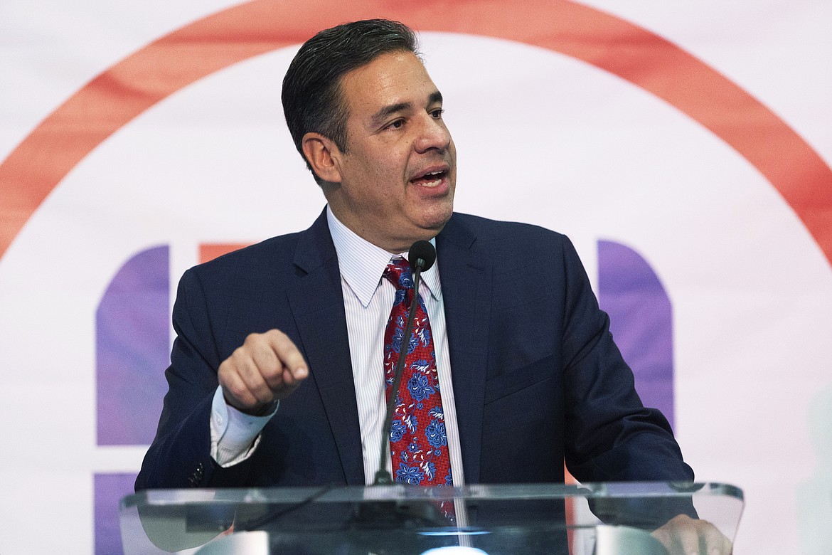 Idaho Attorney General candidate Rep. Raul Labrador delivers his acceptance speech during the Idaho Republican Party 2022 General Election Night Celebration in Boise on Nov. 8. Idaho will add a new position of solicitor general to challenge federal government actions and policies when Labrador becomes the state's new attorney general in early January.