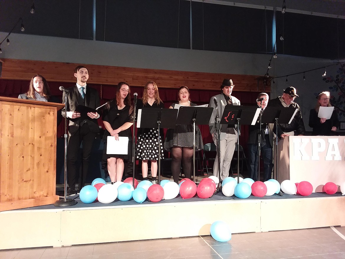 The Paradise Players performed for enthusiastic audiences over the weekend at the Paradise Center, “Salute Our Troops” which was a replica of a radio broadcast from 1942. The actors played characters that had connections with the Clark Fork Valley during World War II. Their next production will be the first part of the new year. (Monte Turner/Mineral Independent)