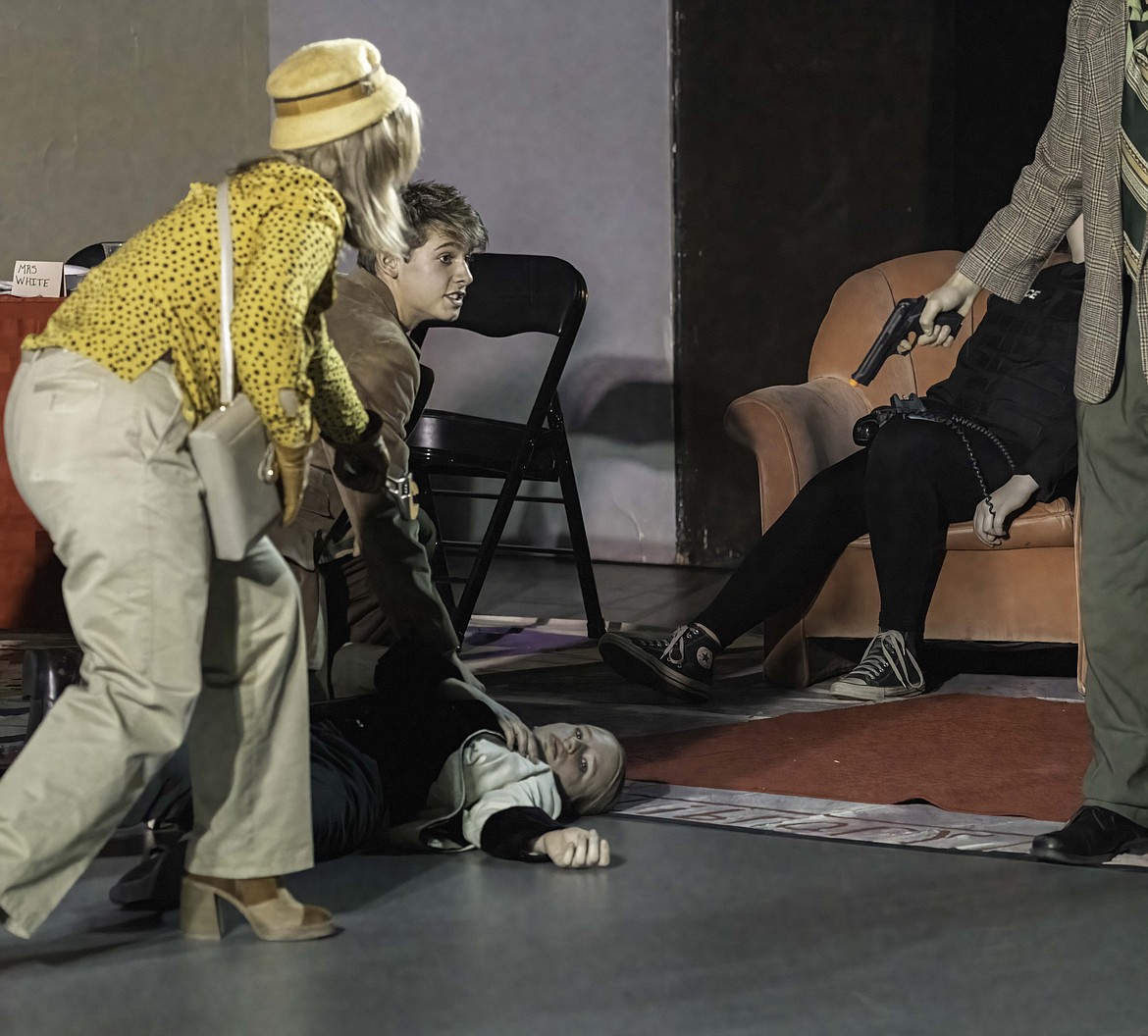 Cecilia Harris as Colonel Mustard discovering another body. (Tracy Scott/Valley Press)