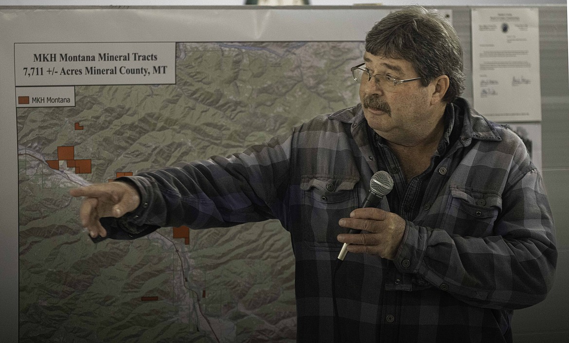Dave Olsen, the DNRC unit manager in Plains, speaks at a meeting in Plains last week regarding public access. (Tracy Scott/Valley Press)
