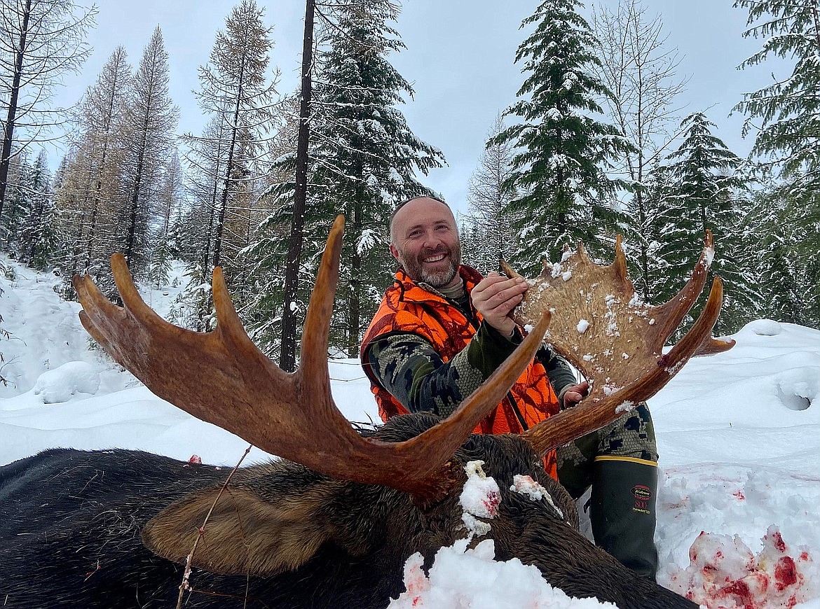 Flathead Valley resident Johnny Willcut with a moose he harvested during the 2020 season. (Photo provided)