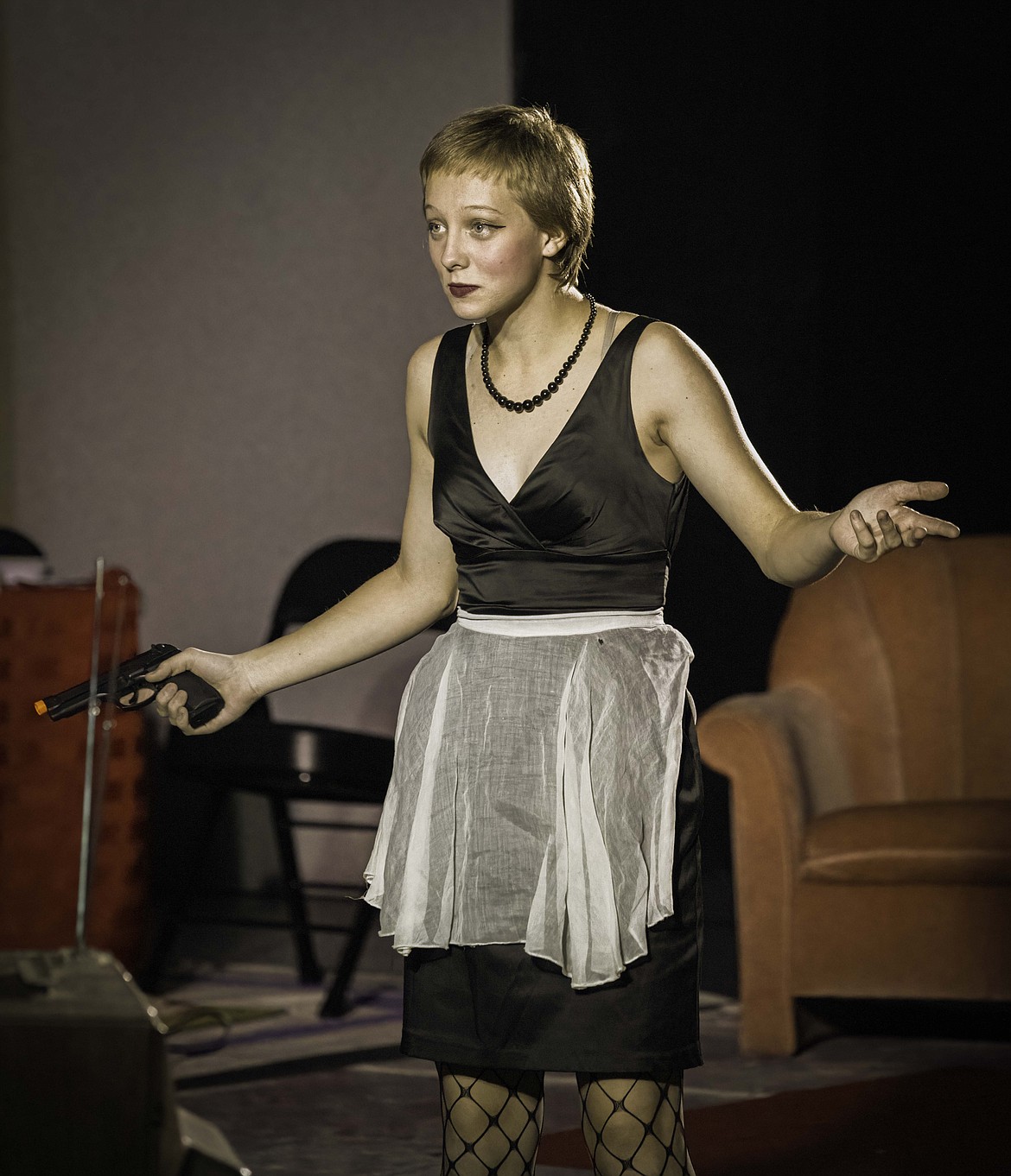 Ireland Corbin as the French maid. (Tracy Scott/Valley Press)