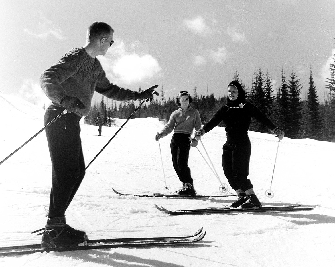 An instructor teaches ski lessons on Big Mountain. (Photo by Marion Lacy, courtesy of Whitefish Mountain Resort)