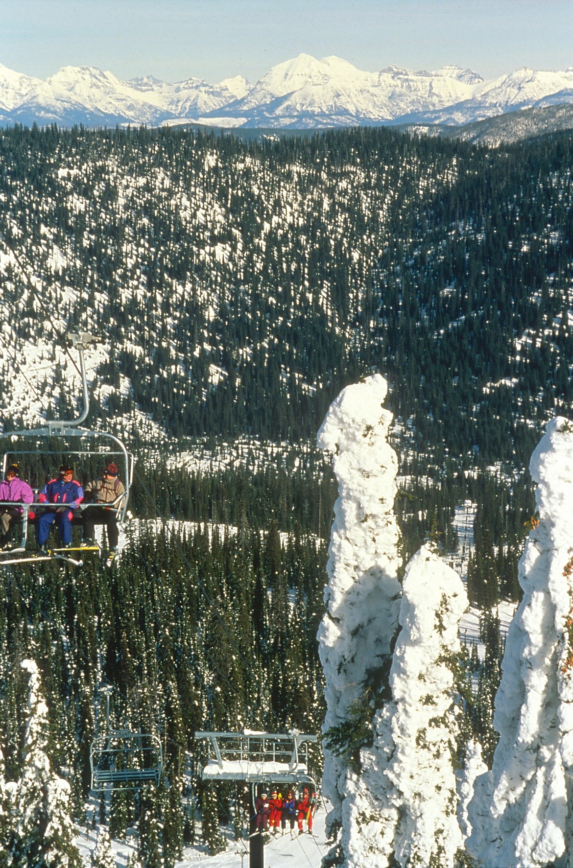 Skiers ride Chair 7 at Whitefish Mountain Resort in this undated photo. (Photo courtesy of Whitefish Mountain Resort)