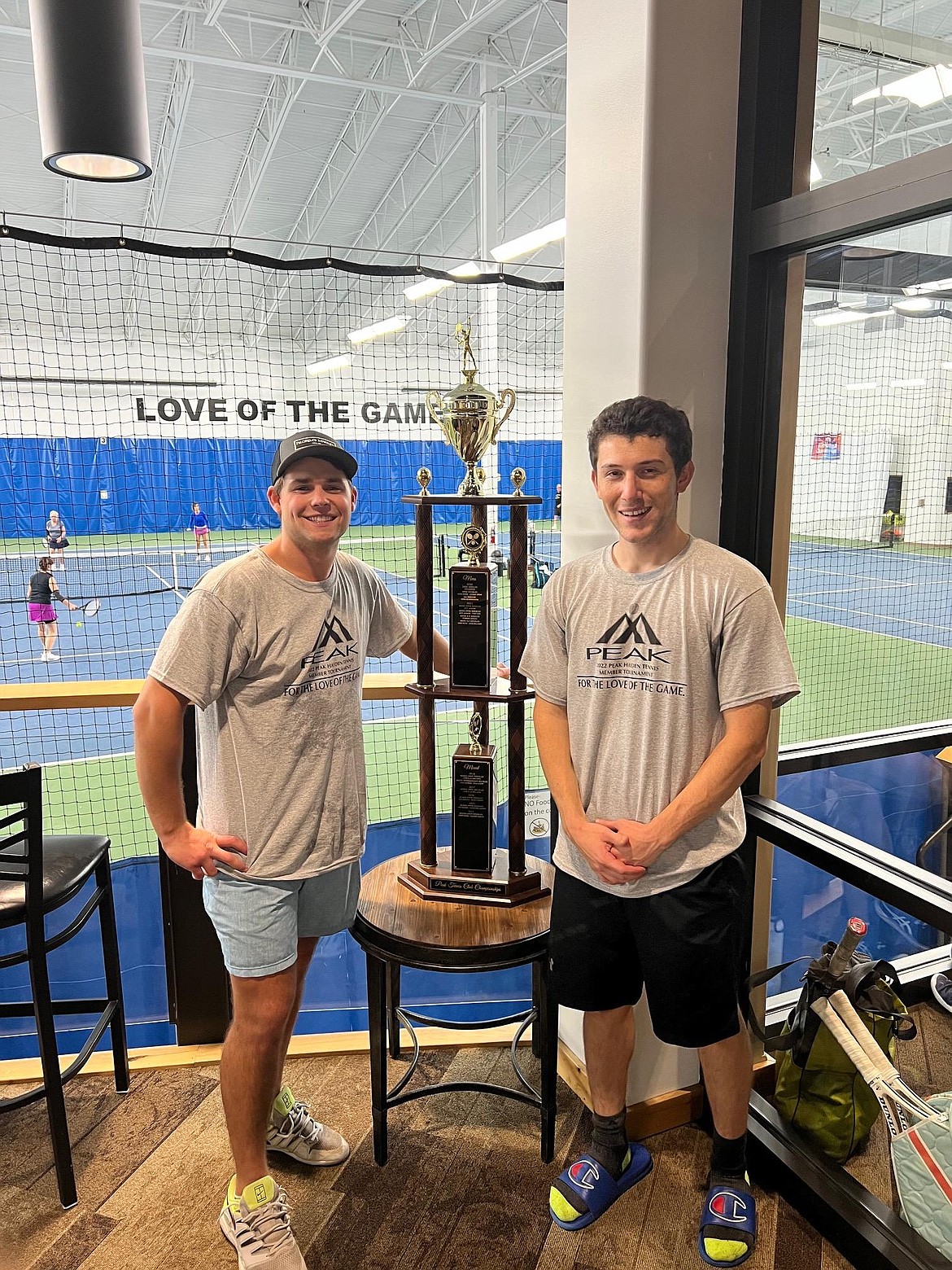 Courtesy photo
The men's open doubles champions in the recent Peak Hayden member tennis tournament were, from left, Mike Hamilton and Spencer Shade, who defeated Brady Tommerup and Connor Judson 6-4, 6-2.