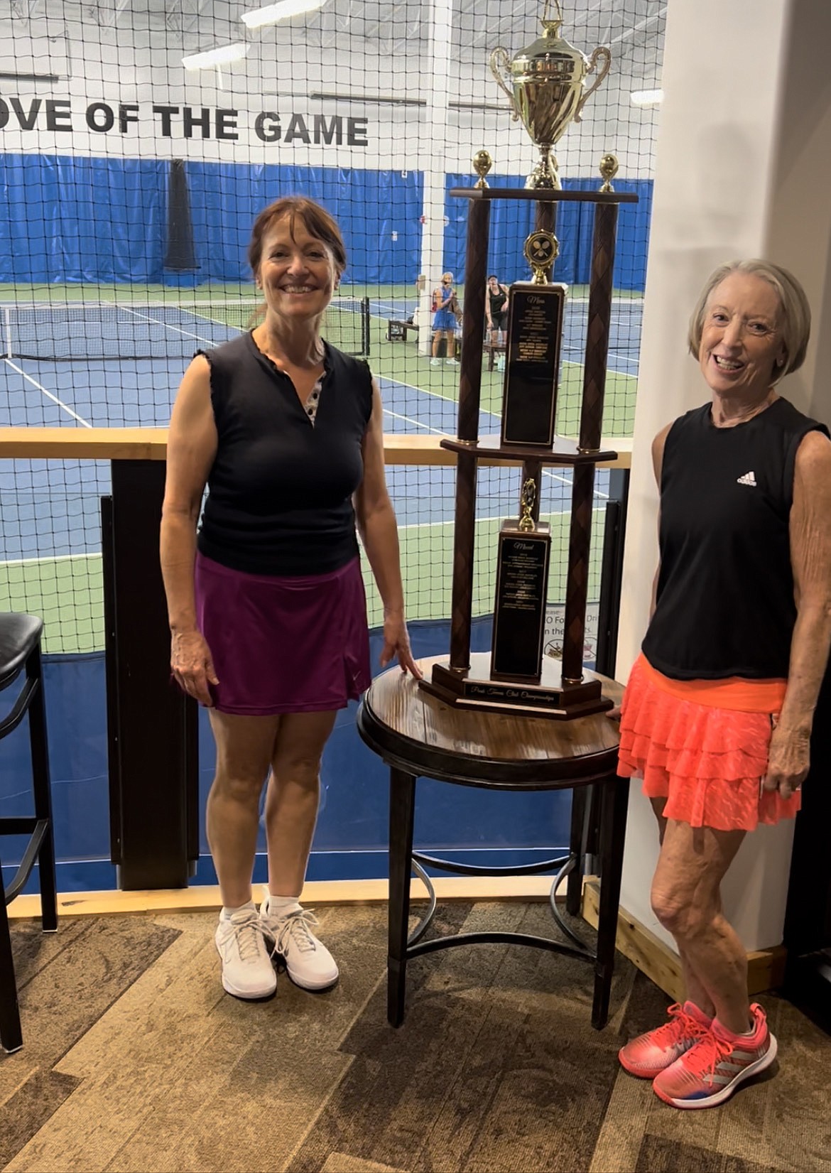 Courtesy photo
The women's 3.0 doubles champions at the recent Peak Hayden member tennis tournament were, from left, Catherine Hann and Gloria Hendrickson, who defeated Patty Petersen and Liz Barrett 4-6, 6-1, 10-6.