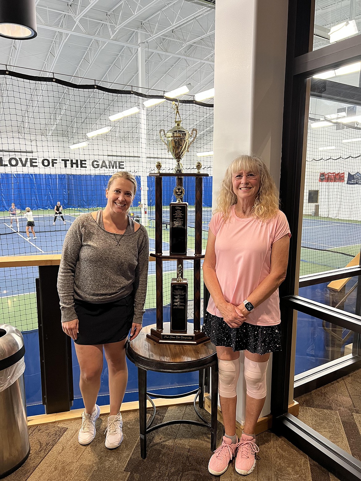 Courtesy photo
The women's 3.5 doubles champions at the recent Peak Hayden member tennis tournament were Katie Miller, left, and Patty Pennel, who defeated Carole Wolff and Deborah Hurd 6-2, 4-7, 10-4.