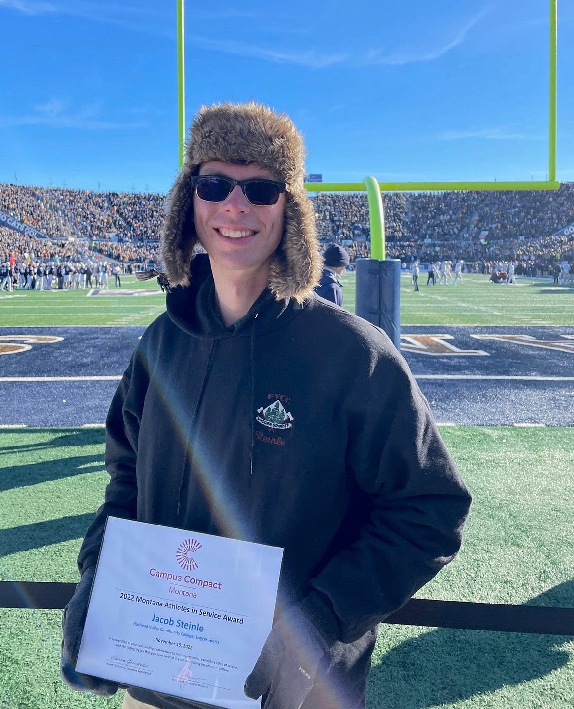 Flathead Valley Community College student Jacob Steinle was honored on Saturday with the Montana Athletes in Service Award. (Photo courtesy of FVCC)