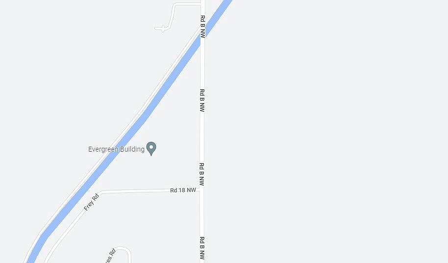 The driver of a Ford pickup was killed after his vehicle left the roadway near the bridge over the canal north of the intersection of Road 18 Northwest on Road B Northwest.