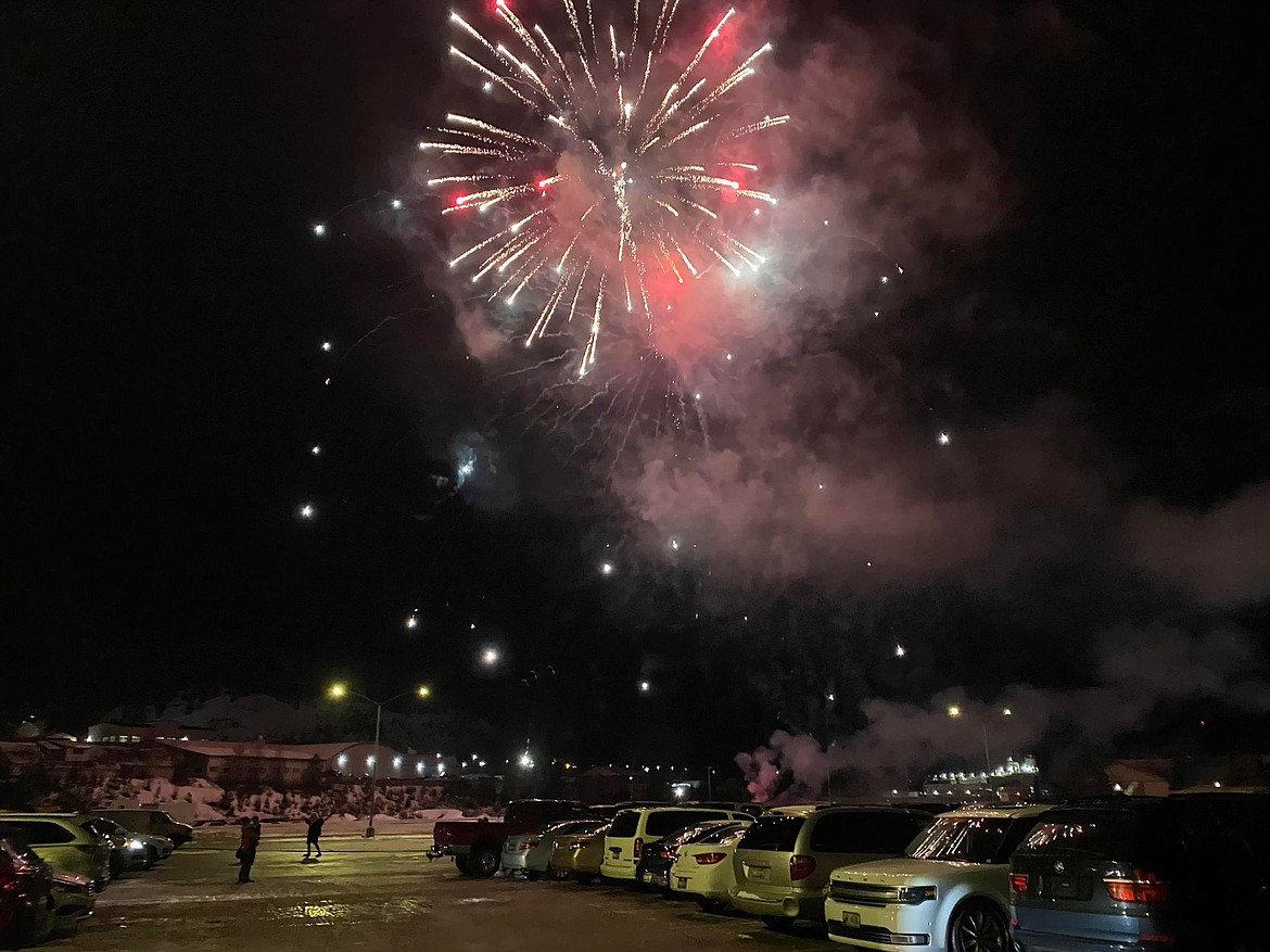 Fireworks were set off after children told Santa Claus their Christmas wishes.