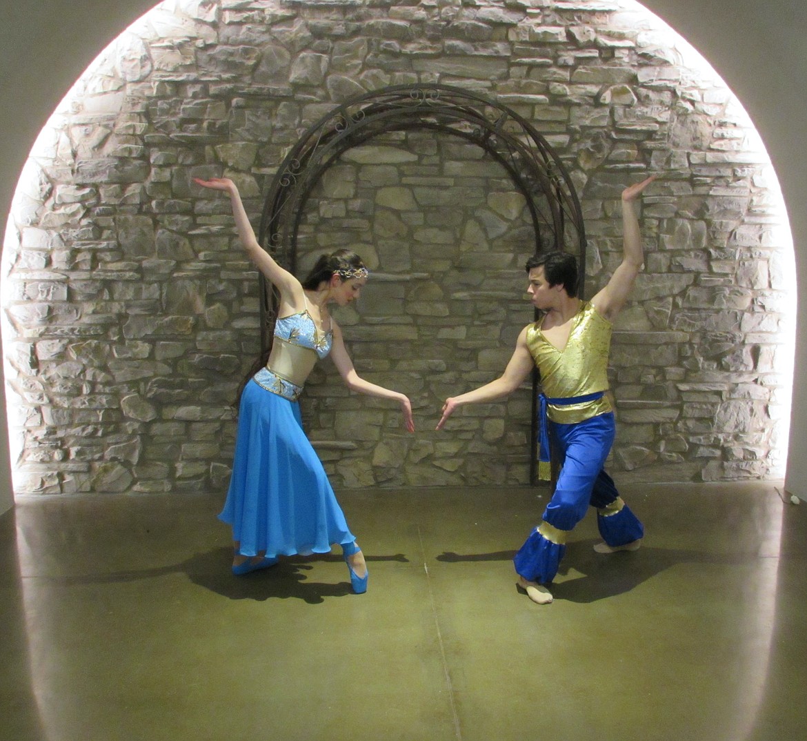 Rebekah Brannan in the role of the Arabian dancer with her pas de deux partner Sergio Gomez in The Ballet Studio's 2020 production of "The Nutcracker." (photo provided)