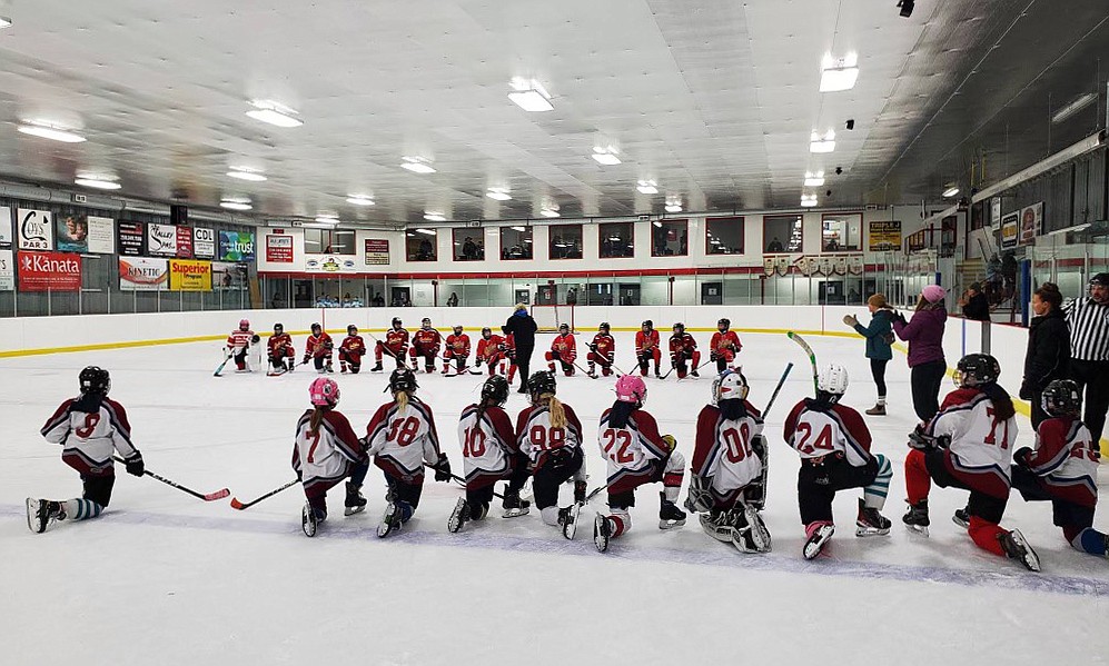 The Glacier Avalanche, an all-girls hockey team from the Flathead Valley traveled to Canada recently. (Photo provided)