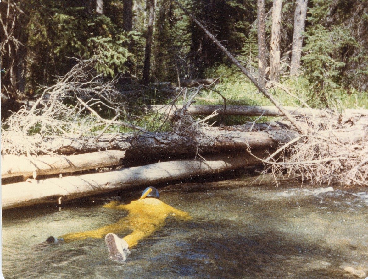 John snorkeling in the Bob Marshall Wilderness Complex in the 1980s (Photo courtesy of John Fraley)