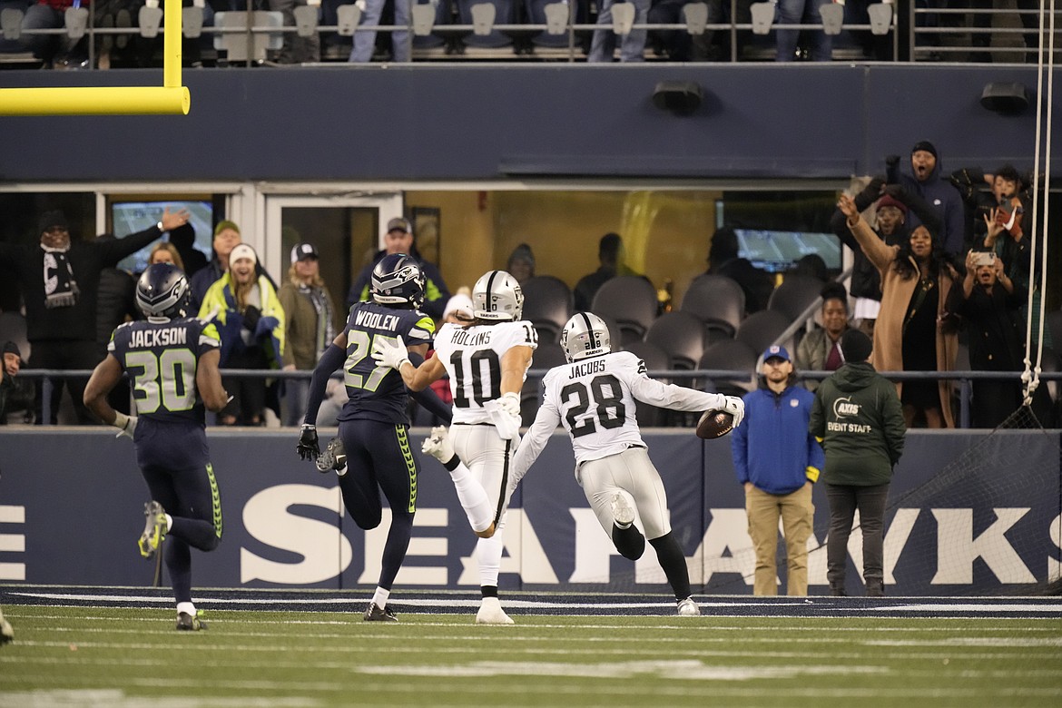 Las Vegas Raiders running back gashed the Seattle defense with a performance of 303 total yards and two touchdowns, including an 86-yard game-winning score in overtime.