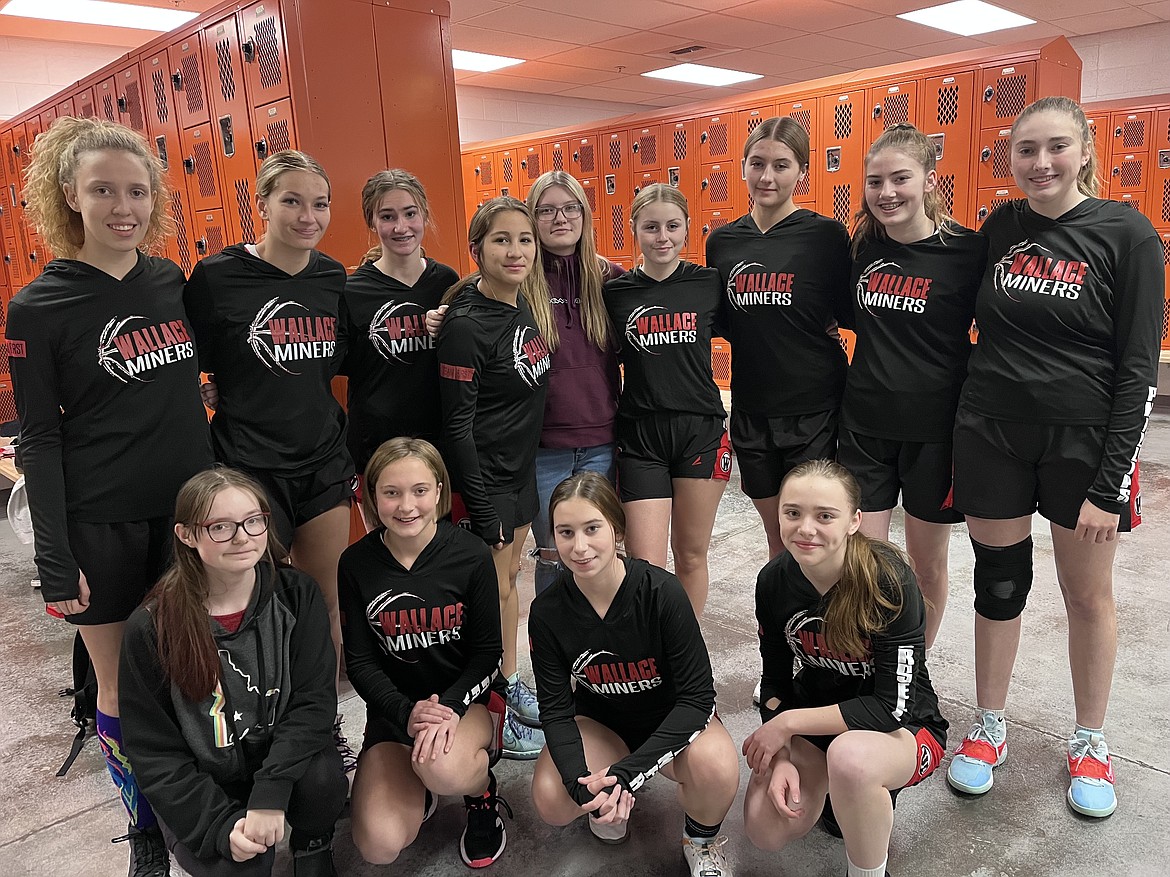 The Wallace Jr./Sr. High School girls basketball team (back row from left) are Kayla Hasz, Megan Hull, Kylee Phillips, Olivia Berry, manager Jaedynn Hammerberg, Iliana Lewis, Tia Hendrick, Britany Phillips and Bethany Phillips. Front row: Jeslyian Johnson, Sophia Berry, Heaven Striker and Aubrey Birdsell.
