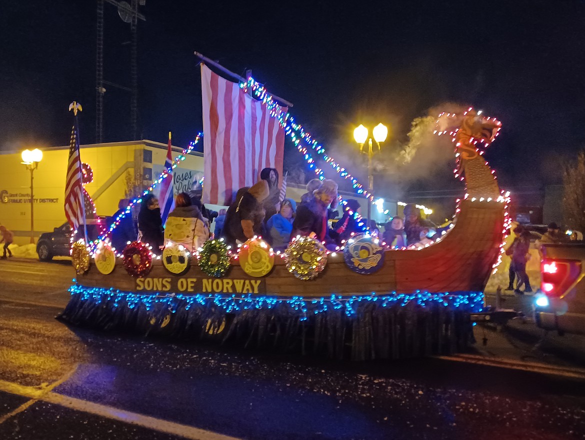 The Sons of Norway’s Viking longboat float was part of the Ag Parade once again, although riders refrained from pillaging as they rode down Third Avenue.