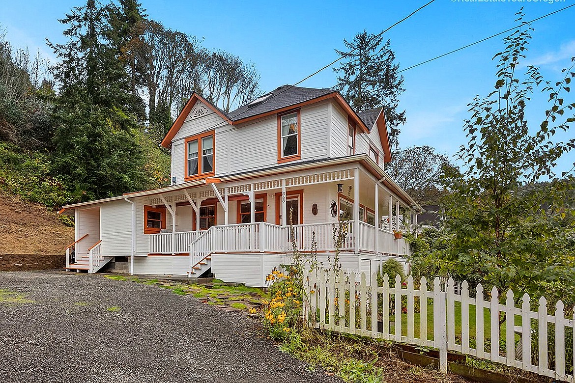 In this undated photo provided by RETO Media is the house featured in the Steven Spielberg film "The Goonies" in Astoria, Ore. The listing agent for the Victorian home said this week the likely new owner is a fan of the classic coming-of-age movie about friendships and treasure hunting, and he promises to preserve and protect the landmark. The 1896 home with sweeping views of the Columbia River flowing into the Pacific Ocean was listed in November with an asking price of nearly $1.7 million. (RETO Media via AP, File)