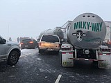 Icy road conditions trigger 38-vehicle pileup