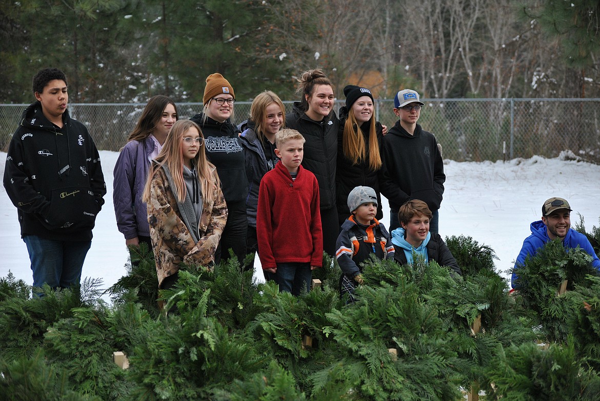 Back left to right, DJ McCoy, Lilly Sansom, Amelya Jensen, Shelby Simkins, Averie Burnham, Macy Hill and Wyatt Todd. Front left to right, Daisy Sansom, Louden Leenhouts, Cody Ovitt, Nathan Bohn and Caleb Ball. (Amy Quinlivan/Mineral Independent)