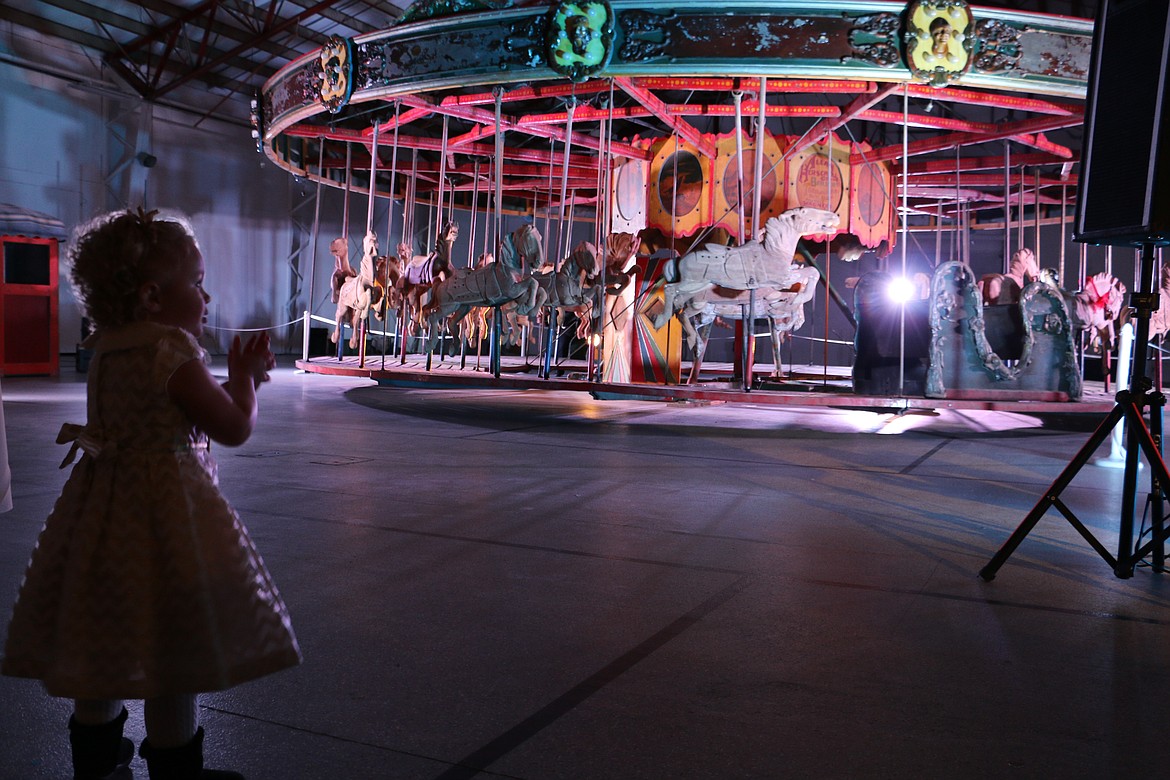 The Carousel of Smiles is seen for the first time at an unveiling of the golden age carousel after it was unloaded from old trailers for the first time in more than 60 years in 2017.