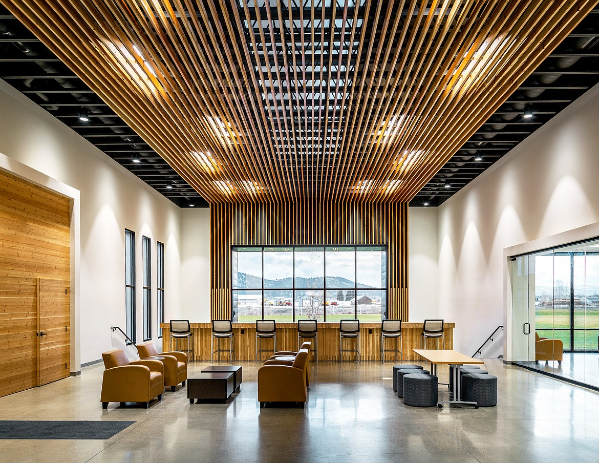 The lobby of Stillwater Christian School in Kalispell. The buidling was designed by 100 Fold Studio. (Courtesy photo)