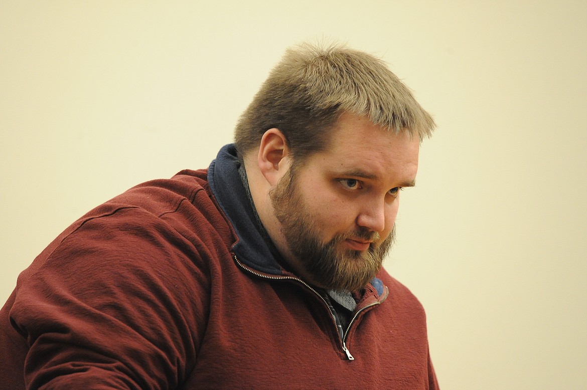 Jon Allen Wilson appears in Flathead County District Court on Dec. 15 for his arraignment on a sexual intercourse without consent charge. (Derrick Perkins/Daily Inter Lake)