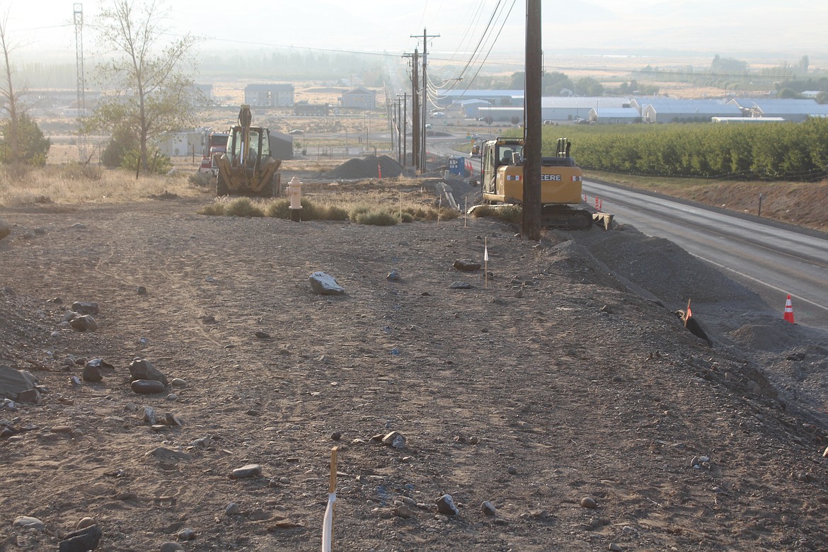 Work on a walking path along Government Road, pictured in early October, was discussed at the Dec. 15 Mattawa City Council meeting.