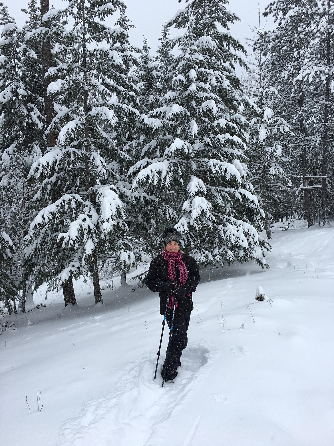 "Snow shoeing in our own backyard in Coeur d’Alene." (Photo by Danine Harnes)