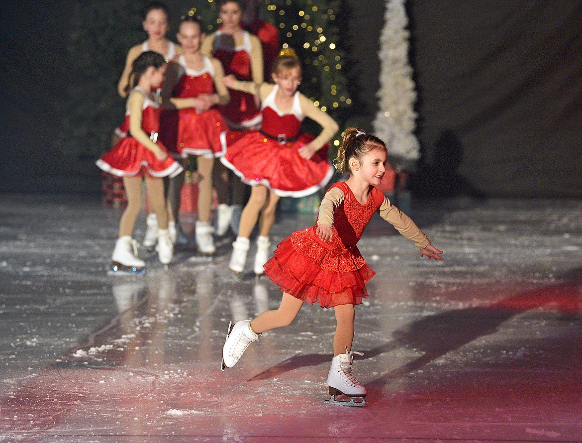 Skaters perform during the Glacier Skate Academy show 'Winter Wonderland on Ice' at the Stumptown Ice Den on Saturday. (Whitney England/Whitefish Pilot)