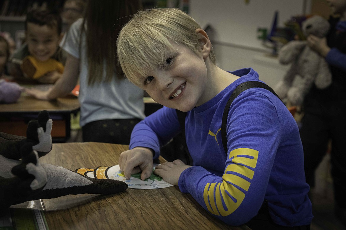 Harrison Leclair, 7, from Mrs. Gumm's class. (Tracy Scott/Valley Press)