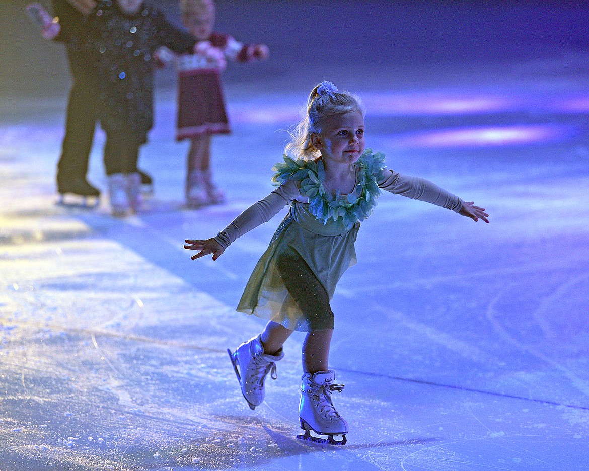 Youngster Dylan Warren skates during the Glacier Skate Academy show 'Winter Wonderland on Ice' at the Stumptown Ice Den on Saturday. (Whitney England/Whitefish Pilot)