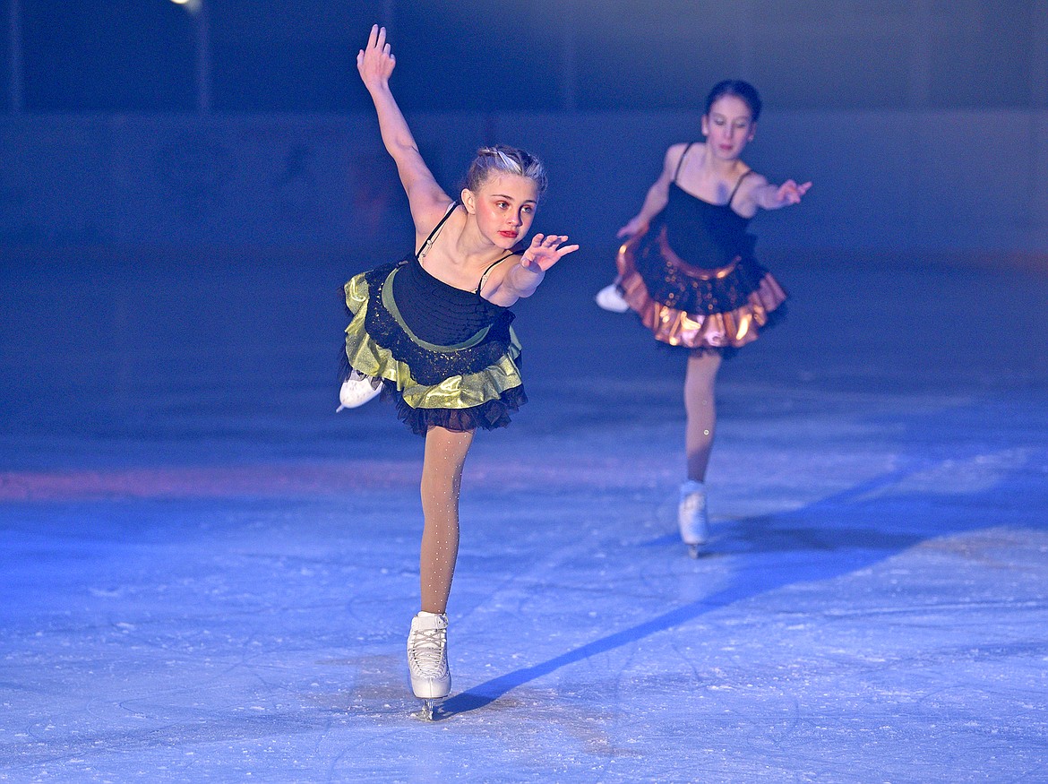 Skaters Isley Simpson and Eleanor Parsons perform during the Glacier Skate Academy show 'Winter Wonderland on Ice' at the Stumptown Ice Den on Saturday. (Whitney England/Whitefish Pilot)