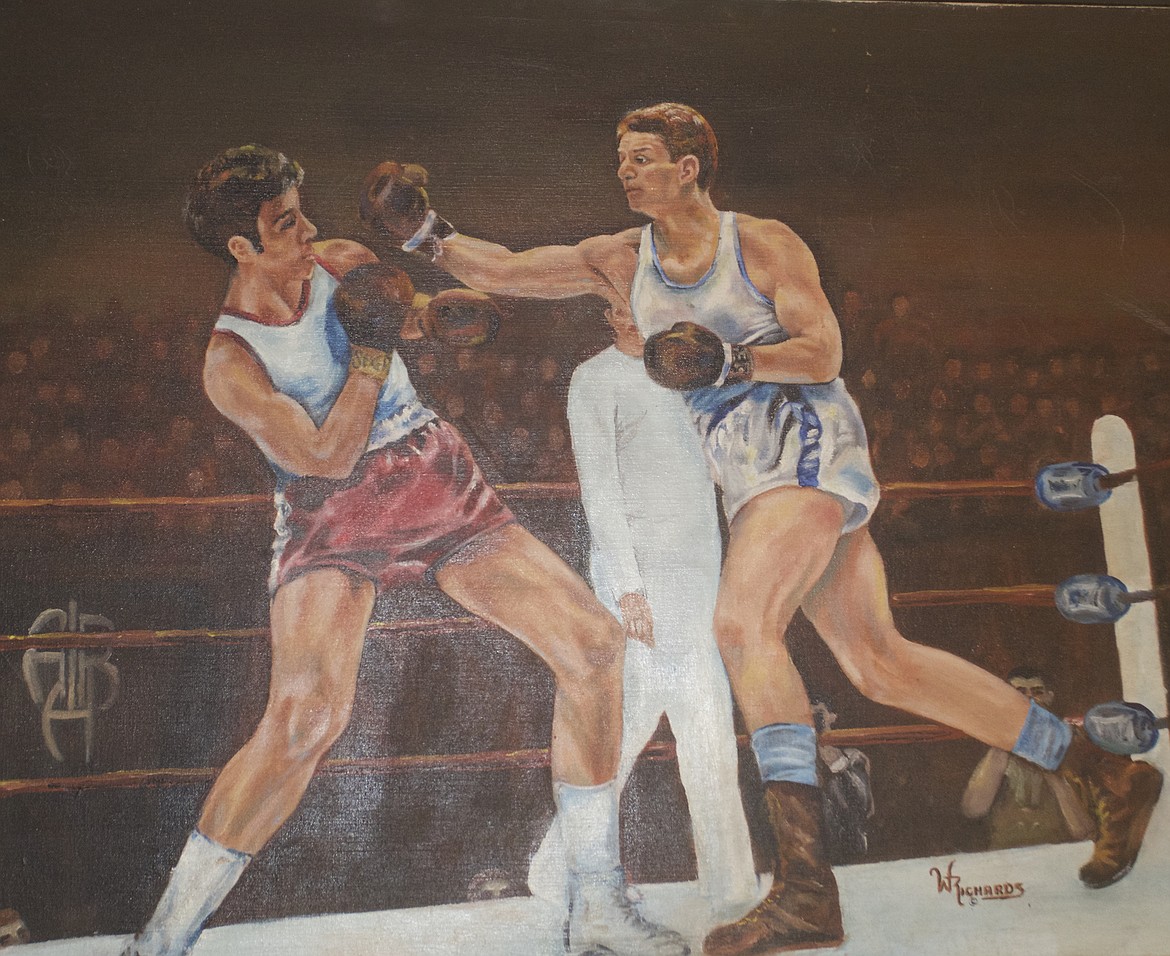 Will Richards painted a portrait portraying brother Larry during his years as a champion amateur boxer. (Kristi Niemeyer/Lake County Leader)