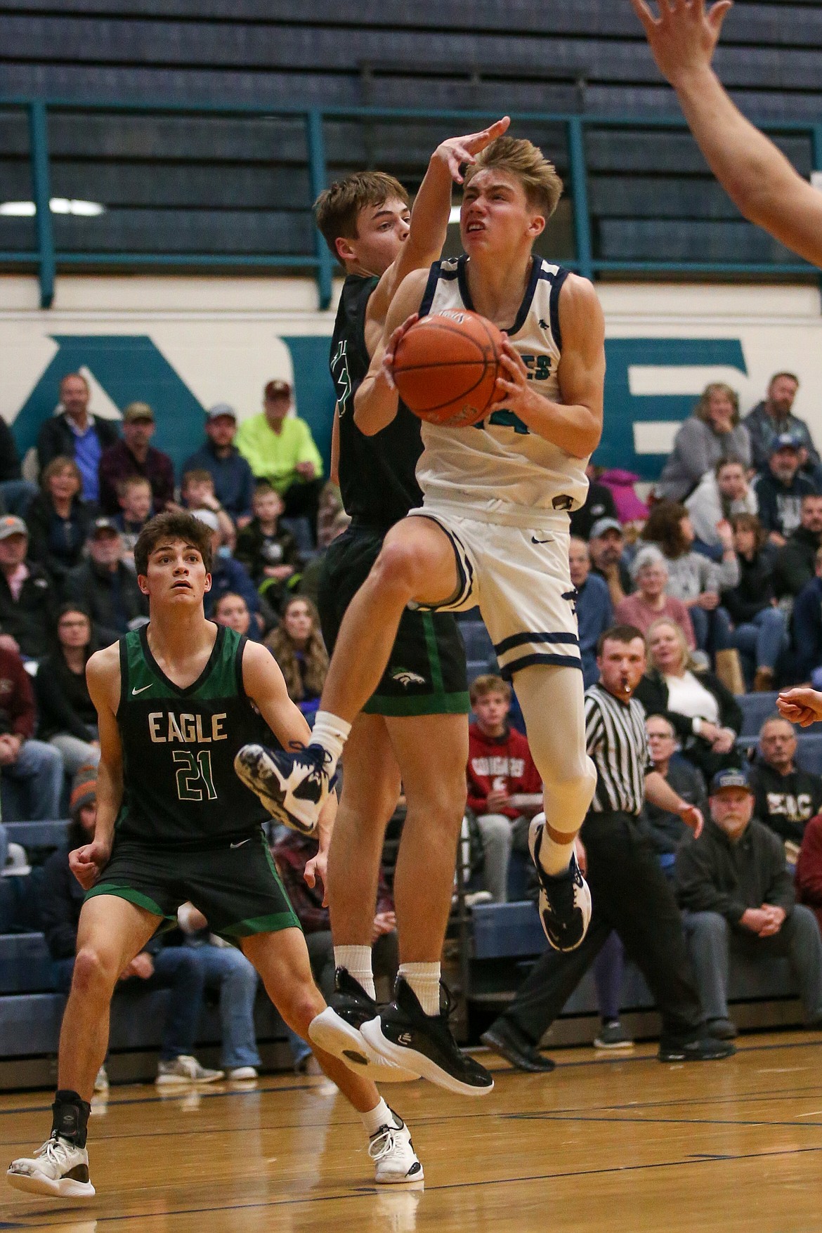 JASON DUCHOW PHOTOGRAPHY
Lake City senior guard Kolton Mitchell drives to the basket during Tuesday's game against Eagle at Lake City High. Lake City hosts Meridian tonight at 7.