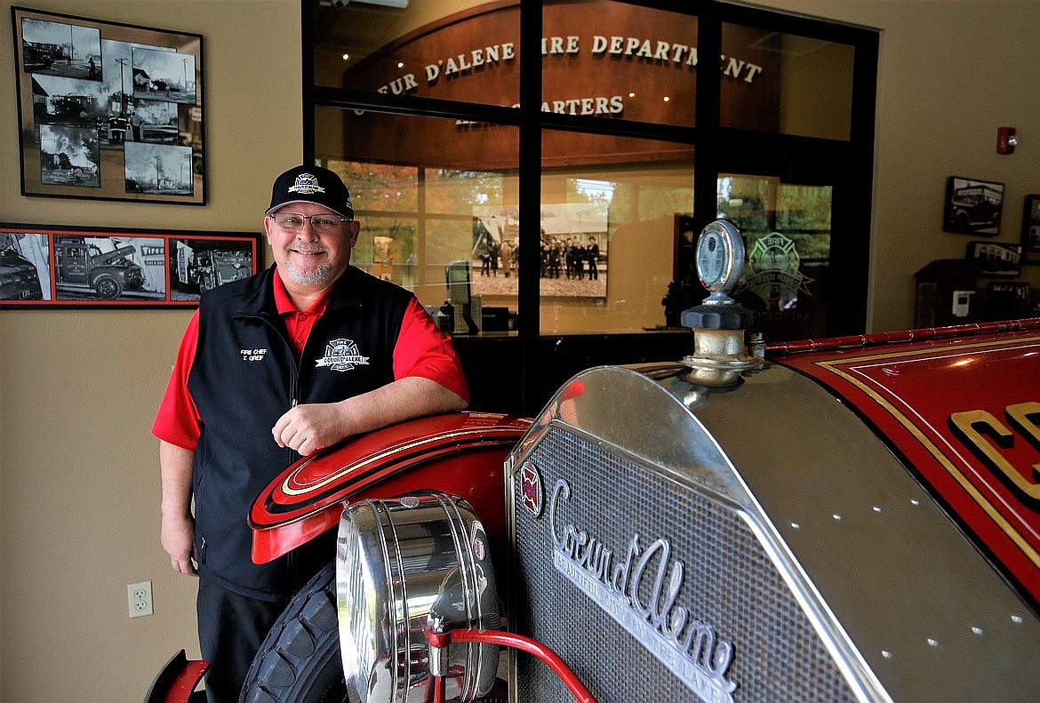 Tom Greif, shown here at the Foster Avenue fire station, came on board as the city's new fire chief.