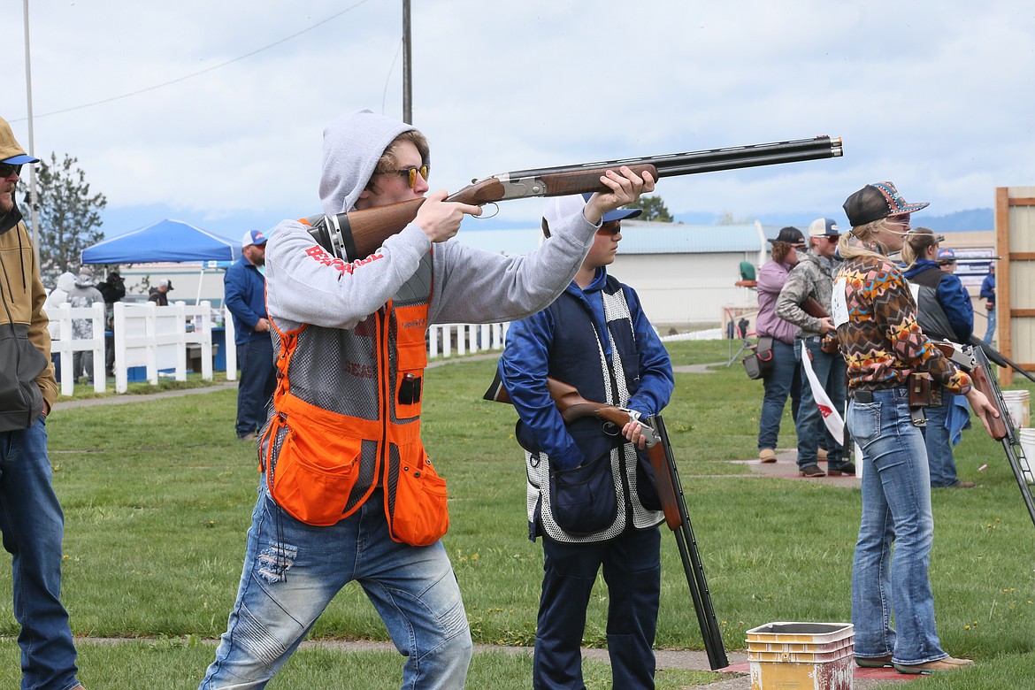 Jerod Murinko, 17, of Spirit Lake, shoots trap May 7 during the Idaho State Youth Shooting Sports Championship at the Coeur d'Alene Skeet and Trap Club in Hayden. About 120 youths participated.