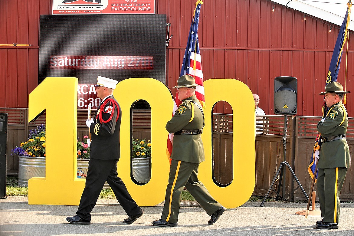 An Honor Guard leads off the grand opening ceremony of the North Idaho State Fair at the Kootenai County Fairgrounds.