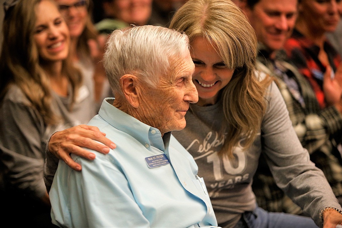 Bub St. Peter and Buffy Arno, volunteers with the Union Gospel Mission Center for Women and Children in Coeur d'Alene, take part in UGM's 10th anniversary celebration in September.