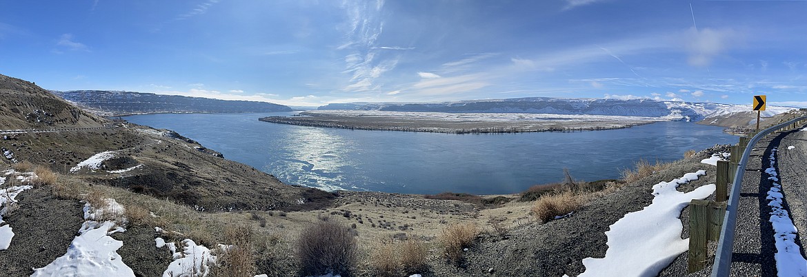 A panoramic view of bend in the Columbia River near Trinidad and Crescent Bar in February 2021. New rules issued by the U.S. Environmental Protection Agency on Friday will expand the definition of “waters of the United States” subject to regulation by the 1972 Clean Water Act.