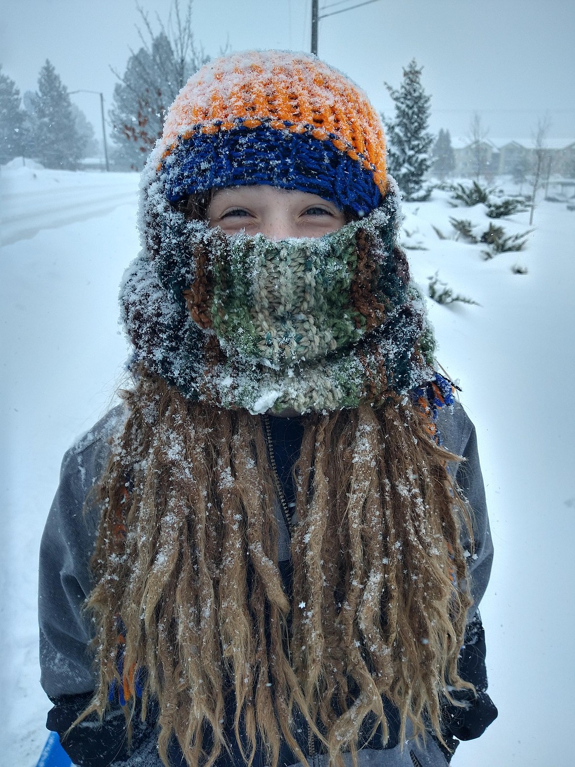 "This is my grandson, Ozzie Jenkins, on Dec. 20 in Coeur d'Alene. It like 16 degrees and snowing!!" (photo by Brooks Jenkins. Submitted by Denise Tuten.)