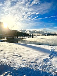 Steam rising off Lake Coeur d’Alene on Dec. 22.
