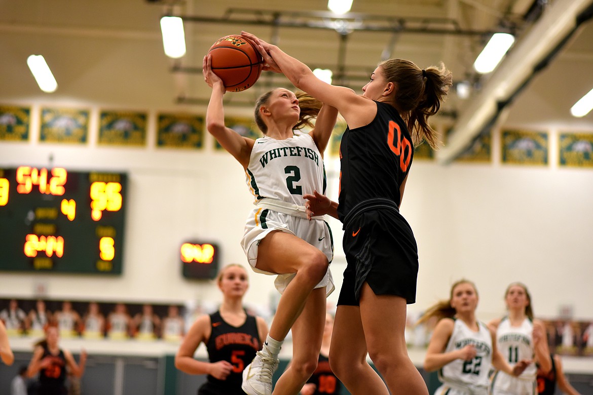 Whitefish Senior Captain Erin Wilde takes a wild shot against Eureka. (Whitney England photo)