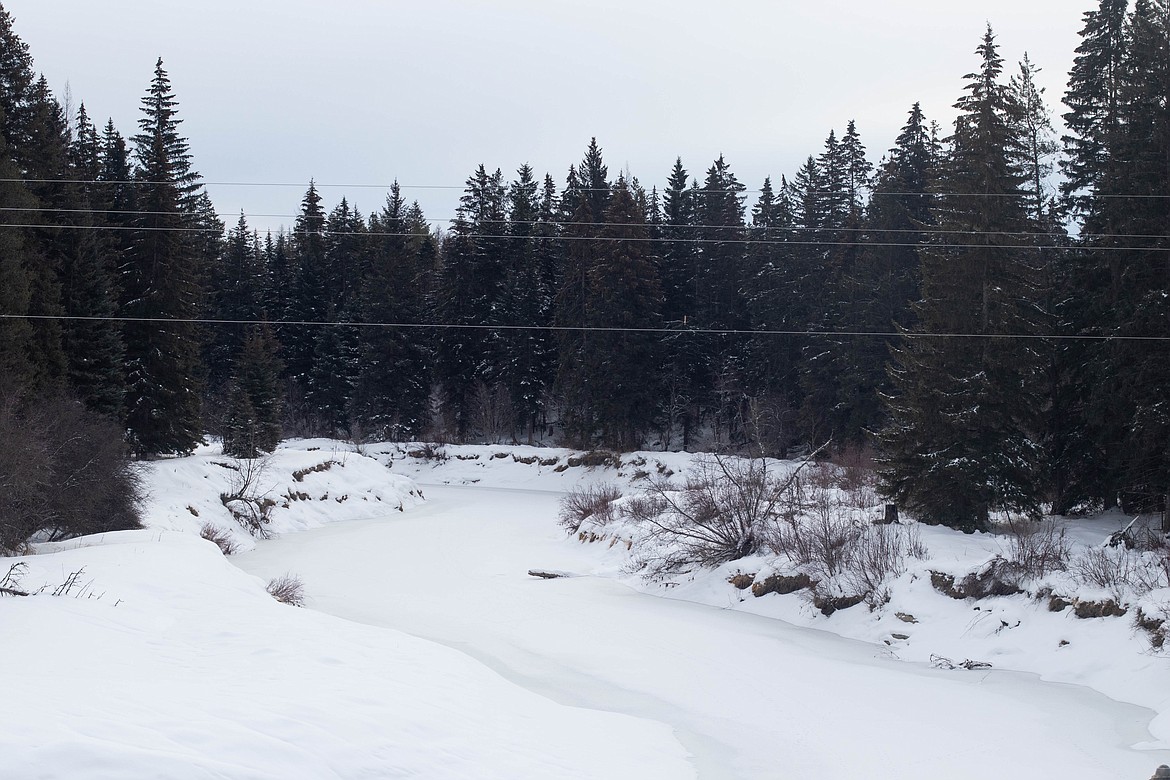 The frozen Stillwater River is seen on the Kohrs family land on Jan 5, 2023. (Kate Heston/Daily Inter Lake)